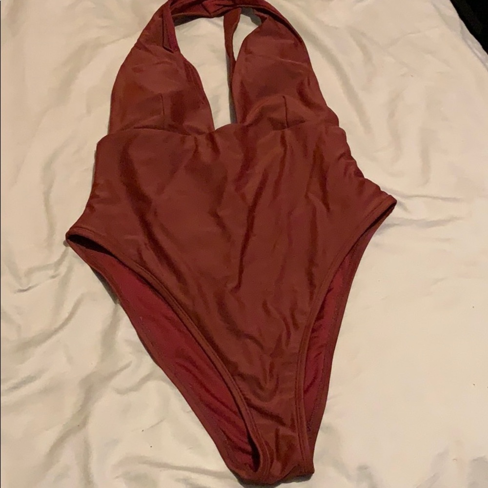 Burgundy swimsuit